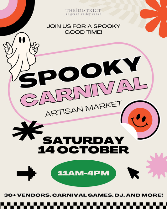 Join Us for a Spooky Good Time at The District's Carnival Artisan Market! 🎃🌙