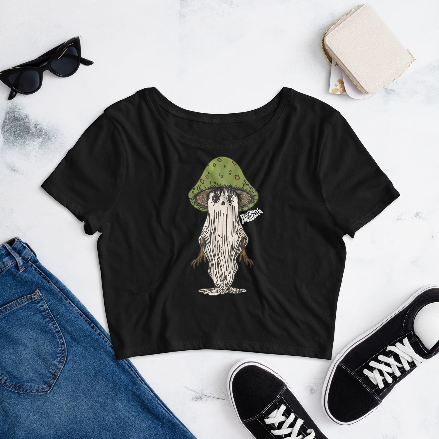 Mushroom Ghost Crop Top